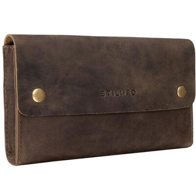 STILORD Griffin Etui van leer, vintage, elegant, ideaal als schooltas, organizer, portemonnee, echt leer, kleur: middenbruin, Medium bruin, S, Vintage stijl STILORD Griffin Etui van leer, vintage, elegant, ideaal als schooltas, organizer, portemonnee, echt leer, kleur: middenbruin, Medium bruin, S, Vintage stijl
