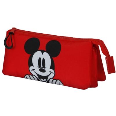 Disney Mickey Mouse Red-etui, drievoudig, rood, 23 x 11 cm, rood, één maat, drievoudige rode etui, Rood, Drievoudig rood etui Disney Mickey Mouse Red-etui, drievoudig, rood, 23 x 11 cm, rood, één maat, drievoudige rode etui, Rood, Drievoudig rood etui