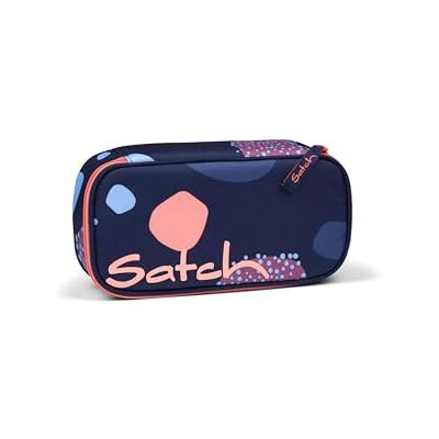 Satch Extra groot etui met scheidingsvak, vak met ritssluiting, penhouder, hoek, venster voor schema, koraalreef, donkerblauw, eenheidsmaat, modern Satch Extra groot etui met scheidingsvak, vak met ritssluiting, penhouder, hoek, venster voor schema, koraalreef, donkerblauw, eenheidsmaat, modern