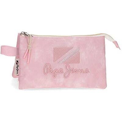 Pepe Jeans Holi, roze, drievoudig etui, Roze, Drievoudig etui Pepe Jeans Holi, roze, drievoudig etui, Roze, Drievoudig etui