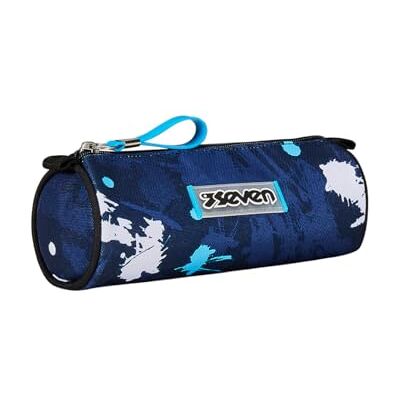 Seven Pennenhouder voor school, blauw, penhouder met één vak, opening met ritssluiting, kinderen en jongeren, blauw, school, Blauw, School Seven Pennenhouder voor school, blauw, penhouder met één vak, opening met ritssluiting, kinderen en jongeren, blauw, school, Blauw, School