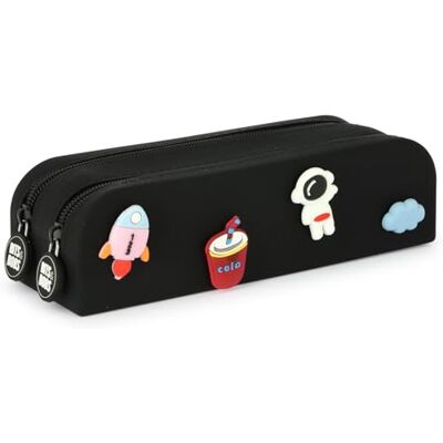 Grafoplás Pins & Bobs siliconen etui, 2 vakken, 20 x 5,5 x 6,5 cm, kleur zwart, bevat 8 verwisselbare pinnen, ornamenten aan beide zijden, schoolmateriaal, zwart, zwart., Pins Bits&Bobs siliconen Grafoplás Pins & Bobs siliconen etui, 2 vakken, 20 x 5,5 x 6,5 cm, kleur zwart, bevat 8 verwisselbare pinnen, ornamenten aan beide zijden, schoolmateriaal, zwart, zwart., Pins Bits&Bobs siliconen