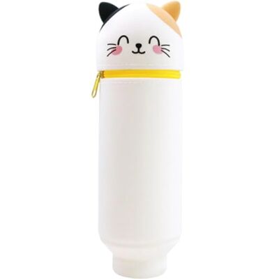 Wxinsheng 2-in-1 etui van siliconen, zacht siliconen etui, Kawaii kattenmotief, voor jongens en meisjes, voor school en kantoor Wxinsheng 2-in-1 etui van siliconen, zacht siliconen etui, Kawaii kattenmotief, voor jongens en meisjes, voor school en kantoor