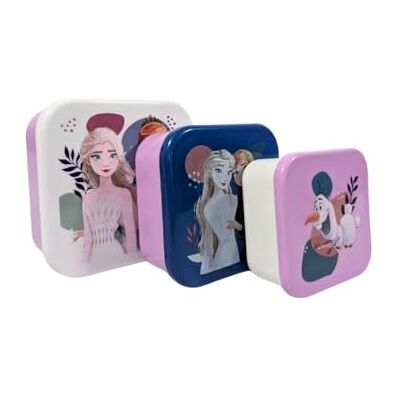 My sweety pop Set van 3 snackboxen Frozen stapelbare lunchbox 11,5 cm kinderen kleuterschool, school, vakantie paars/wit My sweety pop Set van 3 snackboxen Frozen stapelbare lunchbox 11,5 cm kinderen kleuterschool, school, vakantie paars/wit