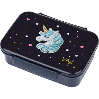 Baagl Lunchbox voor meisjes voor school, lunchbox met vakken, lunchbox voor kinderen, lunchboxen met scheidingswanden, lunchbox, lunchbox (eenhoorn Baagl Lunchbox voor meisjes voor school, lunchbox met vakken, lunchbox voor kinderen, lunchboxen met scheidingswanden, lunchbox, lunchbox (eenhoorn