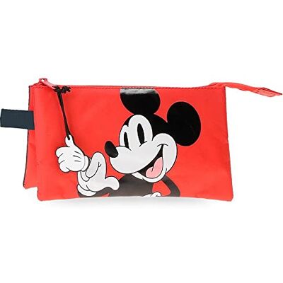 Disney Mickey Mouse Fashion etui met drie vakken, meerkleurig, 22 x 12 x 5 cm, microvezel, meerkleurig, drievoudig etui, Kleurrijk, Drievoudig hoesje Disney Mickey Mouse Fashion etui met drie vakken, meerkleurig, 22 x 12 x 5 cm, microvezel, meerkleurig, drievoudig etui, Kleurrijk, Drievoudig hoesje