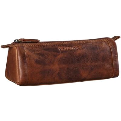 STILORD 'Freddie' Lederen etui voor mannen en vrouwen, vintage etui van echt duurzaam leer, Kara Cognac, M, Kara Cognac STILORD 'Freddie' Lederen etui voor mannen en vrouwen, vintage etui van echt duurzaam leer, Kara Cognac, M, Kara Cognac