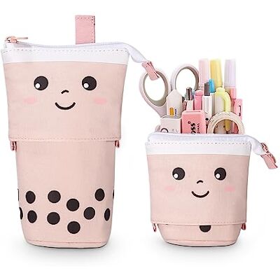 Xespis astuccio Telescopico, Scuola met ritssluiting, Portapenne 2-in-1, bamboe, Cancelleria, per Ragazze e Ragazzi, thee met melk roze, stijl 2024, etui Xespis astuccio Telescopico, Scuola met ritssluiting, Portapenne 2-in-1, bamboe, Cancelleria, per Ragazze e Ragazzi, thee met melk roze, stijl 2024, etui