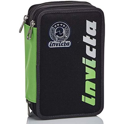 Invicta Etui met 3 vakken , zwart., School & Vrije tijd Invicta Etui met 3 vakken , zwart., School & Vrije tijd