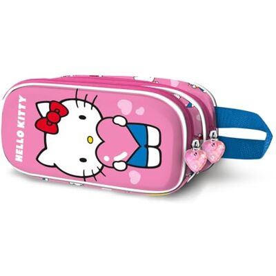 KARACTERMANIA Hello Kitty Heart-Trousse 3D Double, Rose 22 x 10 cm KARACTERMANIA Hello Kitty Heart-Trousse 3D Double, Rose 22 x 10 cm