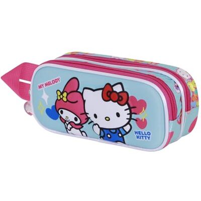KARACTERMANIA Sanrio Hello Kitty dubbel etui 3D blauw 22 x 10 cm, Hello Kitty blauw, één maat, Sanrio dubbel 3D-etui KARACTERMANIA Sanrio Hello Kitty dubbel etui 3D blauw 22 x 10 cm, Hello Kitty blauw, één maat, Sanrio dubbel 3D-etui