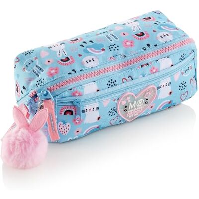 Miquelrius Schooltas, vierkant, gemaakt van gerecyclede flessen, ritssluiting, organiseer je schoolspullen voor de eerste schooldag, Bunny, blauw, vierkant etui Miquelrius Schooltas, vierkant, gemaakt van gerecyclede flessen, ritssluiting, organiseer je schoolspullen voor de eerste schooldag, Bunny, blauw, vierkant etui