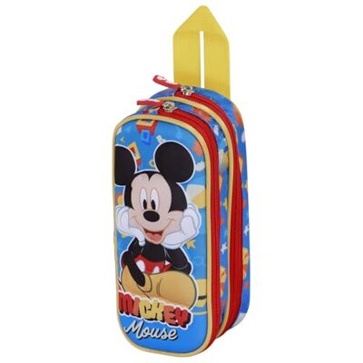 Disney Dubbel 3D-etui, eenheidsmaat, Mickey Mouse blauw, Dubbele 3D-etui Disney Dubbel 3D-etui, eenheidsmaat, Mickey Mouse blauw, Dubbele 3D-etui