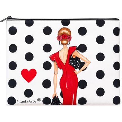 IllustrArte Etui Granada Flamenco en Danser Dubbelzijdig Design 22 x 17 cm Waterdicht Toilettas, Make-up of School, Manuela rode stippen zwart, Flamenco IllustrArte Etui Granada Flamenco en Danser Dubbelzijdig Design 22 x 17 cm Waterdicht Toilettas, Make-up of School, Manuela rode stippen zwart, Flamenco