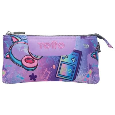 Totto Pennenetui met 3 vakken, dienblad Meowsical, paars, schooltas, Paars., schooletui Totto Pennenetui met 3 vakken, dienblad Meowsical, paars, schooltas, Paars., schooletui