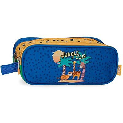 Enso Jungle Club pennenetui, dubbelkleurig, 23 x 9 x 7 cm, polyester, meerkleurig, Meerkleurig, dubbele mapje Enso Jungle Club pennenetui, dubbelkleurig, 23 x 9 x 7 cm, polyester, meerkleurig, Meerkleurig, dubbele mapje