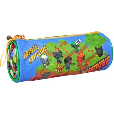 Clondo Pennenetui voor kinderen, schoolpennenhouder voor kinderen en meisjes, 21 x 8 cm, ritssluiting, duurzaam polyester, officiële gadget, cadeau-idee, Minecraft Survive, Tombolino etui Clondo Pennenetui voor kinderen, schoolpennenhouder voor kinderen en meisjes, 21 x 8 cm, ritssluiting, duurzaam polyester, officiële gadget, cadeau-idee, Minecraft Survive, Tombolino etui