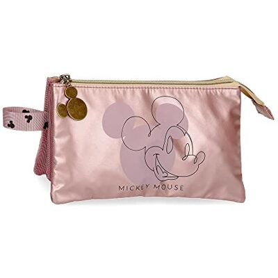 Disney Mickey Outline Pennenetui, drievoudig, roze, 22 x 12 x 5 cm, polyester, roze, drievoudige hoes, Roze, triple case Disney Mickey Outline Pennenetui, drievoudig, roze, 22 x 12 x 5 cm, polyester, roze, drievoudige hoes, Roze, triple case