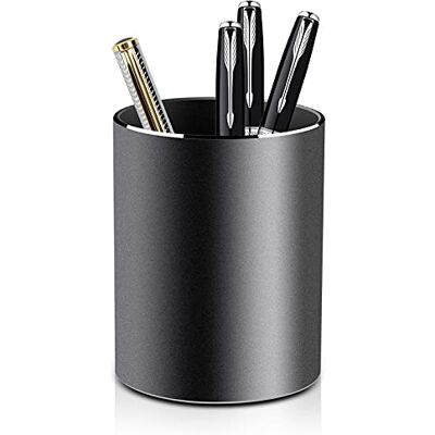 VAYDEER Pennenpot, rond, metaal, pennenhouder, metaal, pennenhouder, aluminium, potloodhouder voor kinderen, pennenhouder, kantoor, voor kantoor, kinderen, school, thuis, 8 x 10 cm, zwart VAYDEER Pennenpot, rond, metaal, pennenhouder, metaal, pennenhouder, aluminium, potloodhouder voor kinderen, pennenhouder, kantoor, voor kantoor, kinderen, school, thuis, 8 x 10 cm, zwart