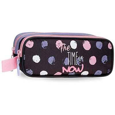 ROLL ROAD The Time is Now pennenetui, dubbel, zwart, 23 x 9 x 7 cm, polyester, zwart, zwart., dubbele mapje ROLL ROAD The Time is Now pennenetui, dubbel, zwart, 23 x 9 x 7 cm, polyester, zwart, zwart., dubbele mapje