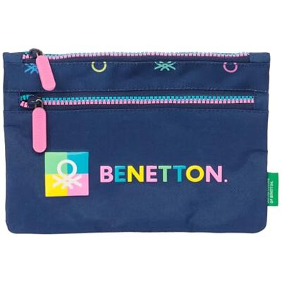safta Benetton Cool Groot etui met dubbele ritssluiting, voor kinderen, comfortabel en veelzijdig, eenvoudige reiniging, 23 x 3 x 16 cm, marineblauw, esthetisch, casual, blauw, Navy Blauw, informeel safta Benetton Cool Groot etui met dubbele ritssluiting, voor kinderen, comfortabel en veelzijdig, eenvoudige reiniging, 23 x 3 x 16 cm, marineblauw, esthetisch, casual, blauw, Navy Blauw, informeel