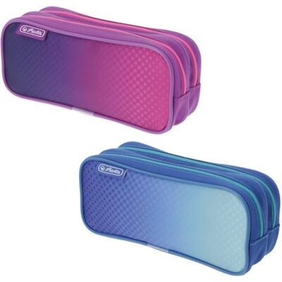 herlitz Pennenetui voor school, organizer voor accessoires, schoolbenodigdheden, kinderen, jongeren, ritssluiting, stevige tas, kleur naar keuze, roze/blauw, meerkleurig, etui herlitz Pennenetui voor school, organizer voor accessoires, schoolbenodigdheden, kinderen, jongeren, ritssluiting, stevige tas, kleur naar keuze, roze/blauw, meerkleurig, etui