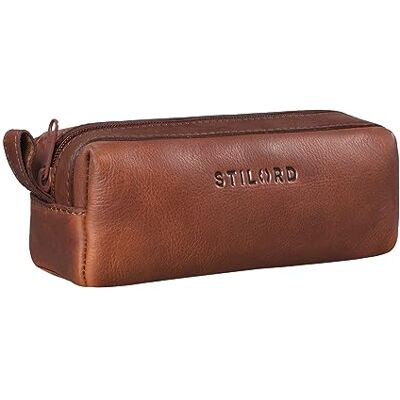STILORD "Linus" pennenetui, leer, vintage, pennenetui, pennenhouder, school, mannen en vrouwen, kleur: porto cognac STILORD "Linus" pennenetui, leer, vintage, pennenetui, pennenhouder, school, mannen en vrouwen, kleur: porto cognac