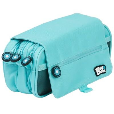 Grafoplás Etui met drie ritssluitingen en klep, Lichtblauw, Drievoudig etui met klep Grafoplás Etui met drie ritssluitingen en klep, Lichtblauw, Drievoudig etui met klep