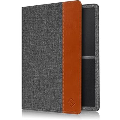 FINTIE Hoes voor Autopapier Voertuig bewijs, Ultraslank Licht Premium Kunstleer Voertuigbewijs Etui Creditcardhouder voor Het Kentekenbewijs Identiteitskaart en Kaarten, Gray/Brown FINTIE Hoes voor Autopapier Voertuig bewijs, Ultraslank Licht Premium Kunstleer Voertuigbewijs Etui Creditcardhouder voor Het Kentekenbewijs Identiteitskaart en Kaarten, Gray/Brown