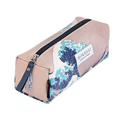 Grupo Erik Kokonote Hokusai Pennenetui, 21 x 7,5 x 7,5 cm, groot etui met ritssluiting, kunstleer, make-up, kantoorbenodigdheden Grupo Erik Kokonote Hokusai Pennenetui, 21 x 7,5 x 7,5 cm, groot etui met ritssluiting, kunstleer, make-up, kantoorbenodigdheden
