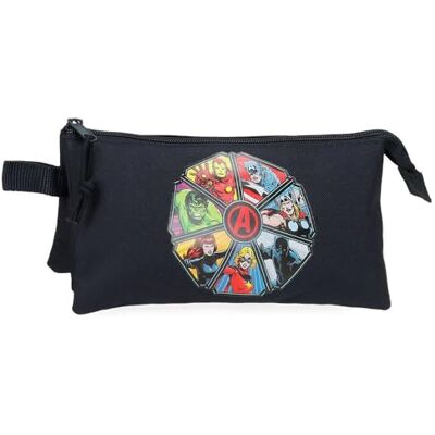 Marvel Joumma Avengers To the Power-etui, drievoudig, zwart, 22 x 12 x 5 cm, polyester, zwart, drievoudig etui, zwart., Drievoudig etui Marvel Joumma Avengers To the Power-etui, drievoudig, zwart, 22 x 12 x 5 cm, polyester, zwart, drievoudig etui, zwart., Drievoudig etui