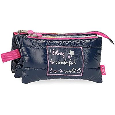 Enso Make a Wish Pennenetui, 3-voudig, polyester, 22 x 12 x 5 cm, blauw, Azur Enso Make a Wish Pennenetui, 3-voudig, polyester, 22 x 12 x 5 cm, blauw, Azur