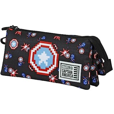 Marvel Captain America Captain Pixel-ECO Drievoudig etui Zwart, Zwart, One Size, Eco Captain Pixel Drievoudig etui, zwart., Eco Captain Pixel Triple Pennenetui Marvel Captain America Captain Pixel-ECO Drievoudig etui Zwart, Zwart, One Size, Eco Captain Pixel Drievoudig etui, zwart., Eco Captain Pixel Triple Pennenetui