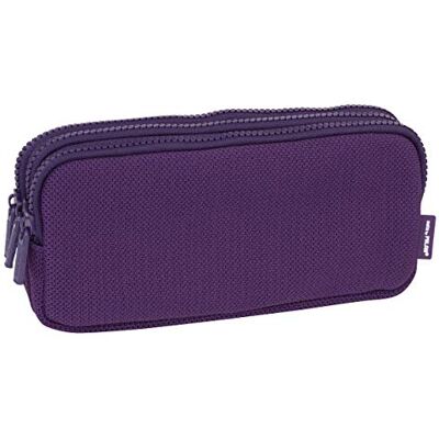 MILAN Knit Deep Purple Pennenetui met 3 ritssluitingen, 22 cm, violet, Paars., 22 cm, mapje MILAN Knit Deep Purple Pennenetui met 3 ritssluitingen, 22 cm, violet, Paars., 22 cm, mapje
