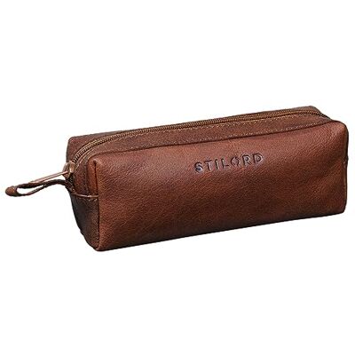 STILORD "Linus" pennenetui, leer, vintage, pennenetui, pennenhouder, school, mannen en vrouwen, kleur: zadel bruin, Maraska Bruin, Retro STILORD "Linus" pennenetui, leer, vintage, pennenetui, pennenhouder, school, mannen en vrouwen, kleur: zadel bruin, Maraska Bruin, Retro