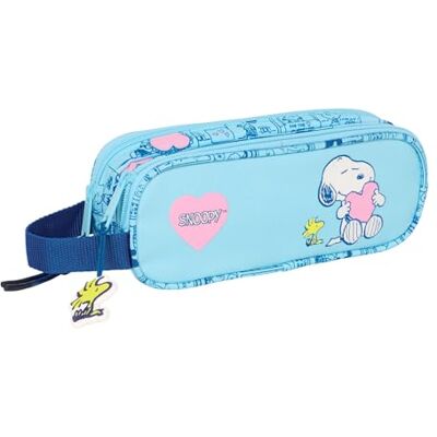 safta SNOOPY LOVE Dubbele etui voor kinderen, ideaal voor schoolgaande kinderen, comfortabel en veelzijdig, kwaliteit en sterkte, 21 x 6 x 8 cm, lichtblauw, M, casual safta SNOOPY LOVE Dubbele etui voor kinderen, ideaal voor schoolgaande kinderen, comfortabel en veelzijdig, kwaliteit en sterkte, 21 x 6 x 8 cm, lichtblauw, M, casual