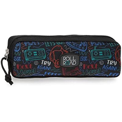 ROLL ROAD Next Level Pennenetui, zwart, 22 x 7 x 3 cm, polyester, zwart, stuche, etui, zwart., Geval ROLL ROAD Next Level Pennenetui, zwart, 22 x 7 x 3 cm, polyester, zwart, stuche, etui, zwart., Geval