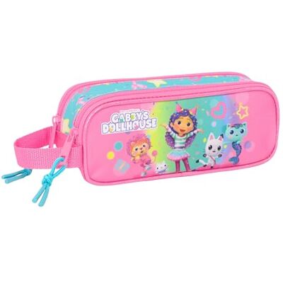 safta GABBY'S DOLLHOUSE CONFETTI Dubbel etui voor kinderen, ideaal voor schoolgaande kinderen, comfortabel en veelzijdig, kwaliteit en sterkte, 21 x 6 x 8 cm, roze/turquoise, M, casual safta GABBY'S DOLLHOUSE CONFETTI Dubbel etui voor kinderen, ideaal voor schoolgaande kinderen, comfortabel en veelzijdig, kwaliteit en sterkte, 21 x 6 x 8 cm, roze/turquoise, M, casual