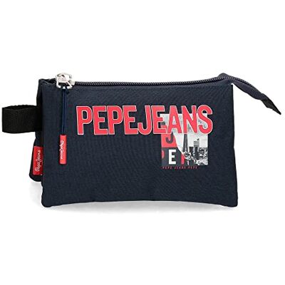 Pepe Jeans Dikran Pennenetui, 3-voudig, blauw, 22 x 12 x 5 cm, polyester, blauw, pennenetui, Blauw, drievoudige mapje Pepe Jeans Dikran Pennenetui, 3-voudig, blauw, 22 x 12 x 5 cm, polyester, blauw, pennenetui, Blauw, drievoudige mapje