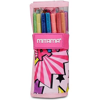 Seven Glitter Roll Mitama, oprolbare etui met 25 stuks glitter, roze, school en vrije tijd, schoolaccessoires, meisjes en meisjes, roze, Taglia Unica, school, Roze, School Seven Glitter Roll Mitama, oprolbare etui met 25 stuks glitter, roze, school en vrije tijd, schoolaccessoires, meisjes en meisjes, roze, Taglia Unica, school, Roze, School