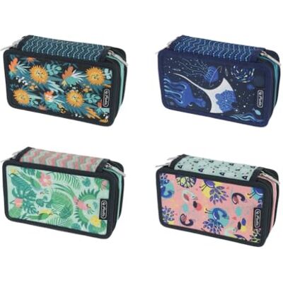 herlitz ® Pennenetui voor school, drievoudig zonder uitrusting, ritssluiting, tas, organizer, pen, potloden, accessoires, robuust, kinderen, jongeren, meerkleurig,, Meerkleurig, Drievoudig herlitz ® Pennenetui voor school, drievoudig zonder uitrusting, ritssluiting, tas, organizer, pen, potloden, accessoires, robuust, kinderen, jongeren, meerkleurig,, Meerkleurig, Drievoudig