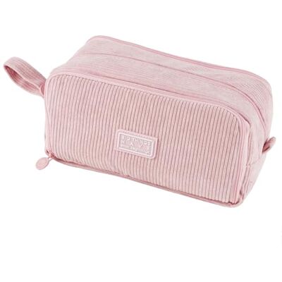 wittsyer Corduroy etui met 3 vakken, grote capaciteit, esthetische en robuuste etui voor school, kantoor en dagelijks gebruik, voor meisjes, jongens en tieners, Roze, Eenvoudig wittsyer Corduroy etui met 3 vakken, grote capaciteit, esthetische en robuuste etui voor school, kantoor en dagelijks gebruik, voor meisjes, jongens en tieners, Roze, Eenvoudig