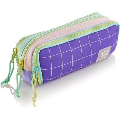 Miquelrius Schooltas, drievoudig etui, gemaakt van gerecyclede flessen, ritssluiting, organiseer je schoolmateriaal voor de eerste schooldag, Rider paars, meerkleurig, etui Miquelrius Schooltas, drievoudig etui, gemaakt van gerecyclede flessen, ritssluiting, organiseer je schoolmateriaal voor de eerste schooldag, Rider paars, meerkleurig, etui