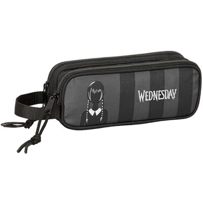 safta Wednesday Dubbel etui voor kinderen, ideaal voor schoolgaande kinderen, comfortabel en veelzijdig, kwaliteit en duurzaamheid, 21 x 6 x 8 cm, zwart, zwart, esthetisch, casual, zwart., informeel safta Wednesday Dubbel etui voor kinderen, ideaal voor schoolgaande kinderen, comfortabel en veelzijdig, kwaliteit en duurzaamheid, 21 x 6 x 8 cm, zwart, zwart, esthetisch, casual, zwart., informeel