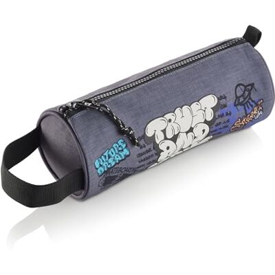 Miquelrius Schooletui, rendondo-etui, gemaakt met gerecyclede flessen, ritssluiting, organiseer je schoolspullen voor de eerste schooldag, graffiti, grijs, rond etui Miquelrius Schooletui, rendondo-etui, gemaakt met gerecyclede flessen, ritssluiting, organiseer je schoolspullen voor de eerste schooldag, graffiti, grijs, rond etui