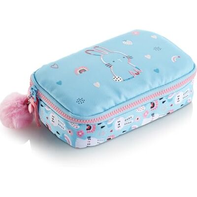Miquelrius Schooletui, ovaal etui, gemaakt van gerecyclede flessen, ritssluiting, organiseer je schoolmateriaal voor de eerste schooldag, Bunny, blauw, ovaal etui Miquelrius Schooletui, ovaal etui, gemaakt van gerecyclede flessen, ritssluiting, organiseer je schoolmateriaal voor de eerste schooldag, Bunny, blauw, ovaal etui