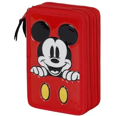 Disney Mickey Mouse Red-Pennenetui, drievoudig gevuld, rood, 14 x 21 cm, rood, één maat, drievoudige etui gevuld met rood, Rood, Pennenetui, drievoudig, rood Disney Mickey Mouse Red-Pennenetui, drievoudig gevuld, rood, 14 x 21 cm, rood, één maat, drievoudige etui gevuld met rood, Rood, Pennenetui, drievoudig, rood