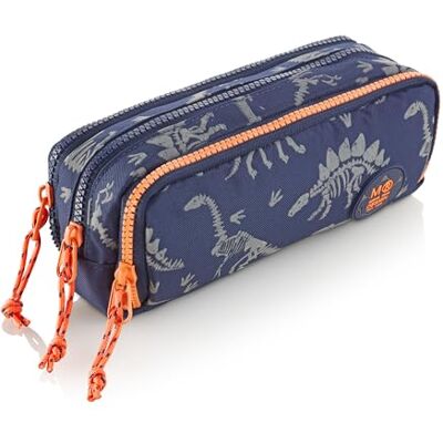 Miquelrius Schooltas, drievoudig etui, gemaakt van gerecyclede flessen, ritssluiting, organiseer je schoolmateriaal voor de eerste schooldag, Dino World, blauw, drievoudig etui Miquelrius Schooltas, drievoudig etui, gemaakt van gerecyclede flessen, ritssluiting, organiseer je schoolmateriaal voor de eerste schooldag, Dino World, blauw, drievoudig etui