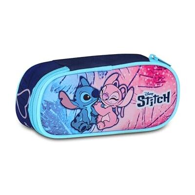 Seven Lilo & Stitch School Round Plus, hemelsblauw en roze, ovaal etui met elastieken en vak voor pennen, potloden en accessoires, basisschool en media, meisjes en meisjes, hemelsblauw en roze Seven Lilo & Stitch School Round Plus, hemelsblauw en roze, ovaal etui met elastieken en vak voor pennen, potloden en accessoires, basisschool en media, meisjes en meisjes, hemelsblauw en roze