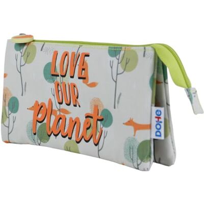 DOHE Schooltas met 3 vakken Ritssluiting, officiële licentie, duurzaam polyester, 23 x 12 x 2,5 cm Schoolmateriaal WWF Love Our Planet, grijs, WWF Drievoudig etui, grijs., WWF Drievoudig etui DOHE Schooltas met 3 vakken Ritssluiting, officiële licentie, duurzaam polyester, 23 x 12 x 2,5 cm Schoolmateriaal WWF Love Our Planet, grijs, WWF Drievoudig etui, grijs., WWF Drievoudig etui